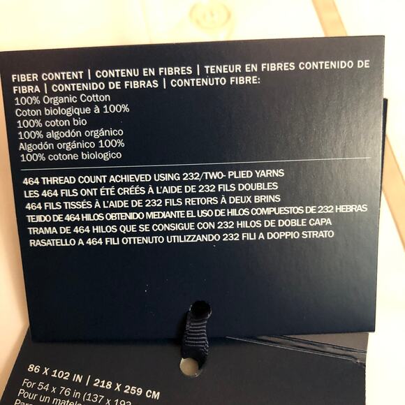 Ralph Lauren Organic Cotton Percale Palmer Full Flat Sheet White Sand Dune New - Picture 8 of 10